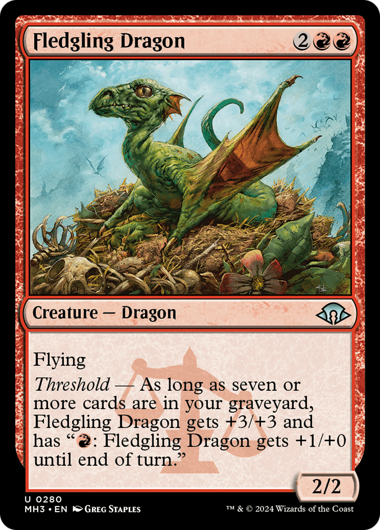 Fledgling Dragon (MH3-280) [Modern Horizons 3] Foil MTG Single Wizards of the Coast