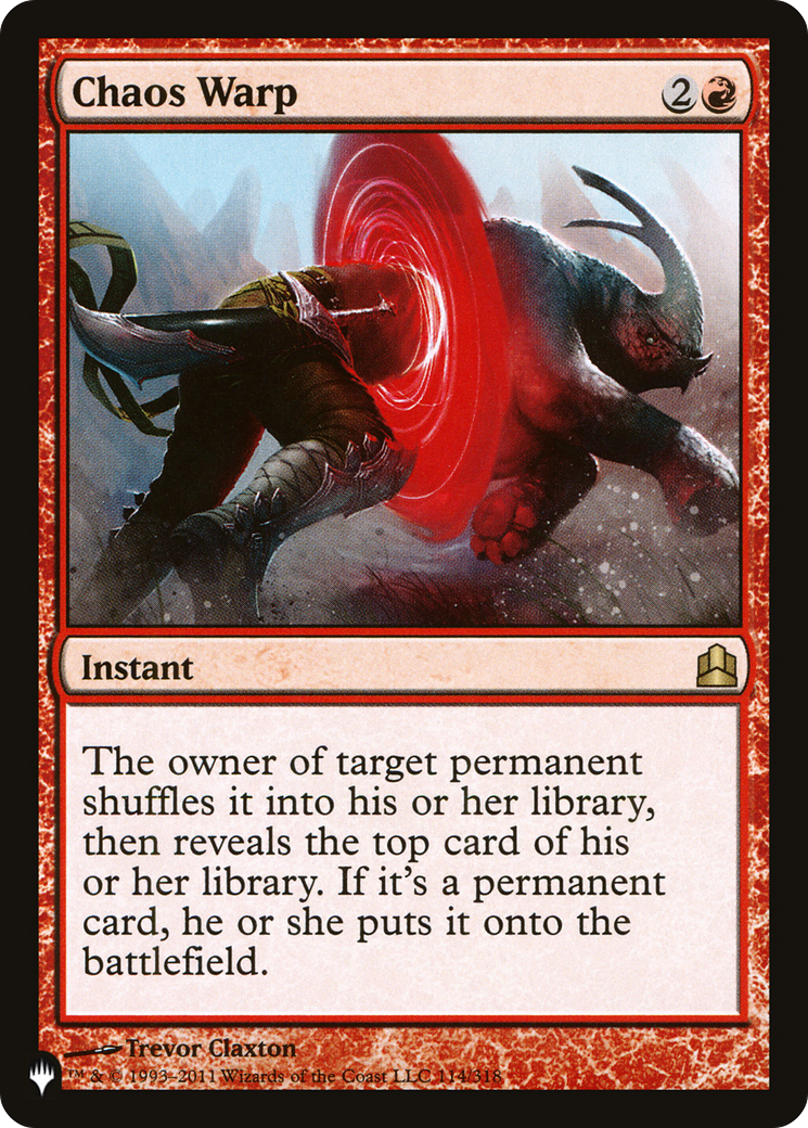Chaos Warp (CMD) (LIST-114/318) [Mystery Booster] The List MTG Single Wizards of the Coast