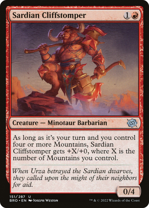 Sardian Cliffstomper (BRO-151) [The Brothers' War] MTG Single Wizards of the Coast