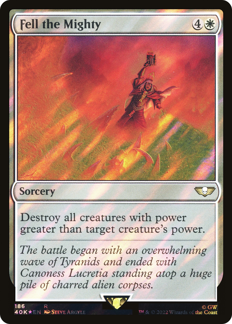 Fell the Mighty (40K-186★) [Warhammer 40,000 Commander] Foil MTG Single Wizards of the Coast