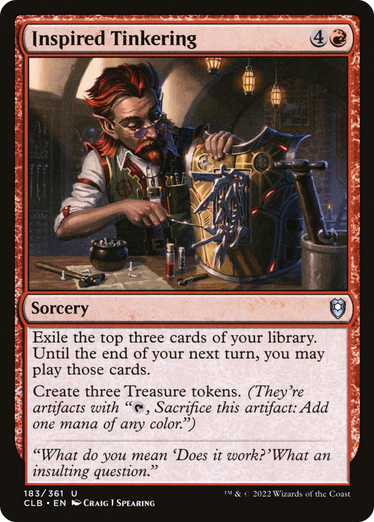 Inspired Tinkering (CLB-183) [Commander Legends: Battle for Baldur's Gate] Foil MTG Single Wizards of the Coast