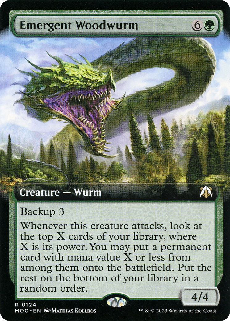 Emergent Woodwurm (MOC-124) [March of the Machine Commander] (Extended Art) Foil MTG Single Wizards of the Coast