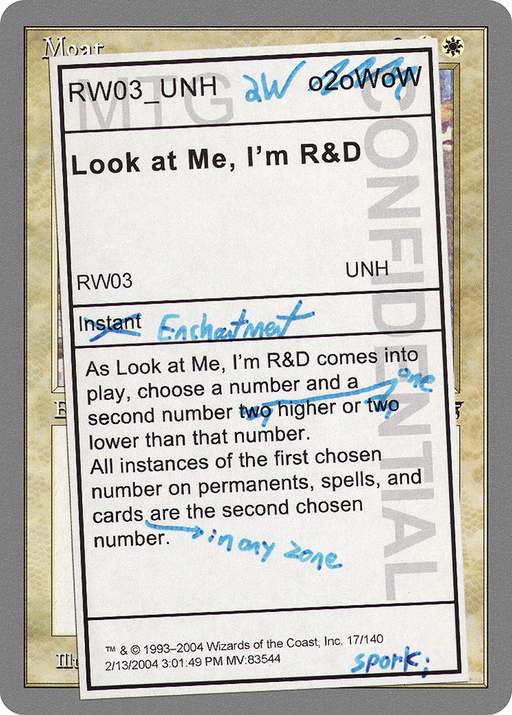 Look at Me, I'm R&D (UNH-017) [Unhinged] MTG Single Wizards of the Coast