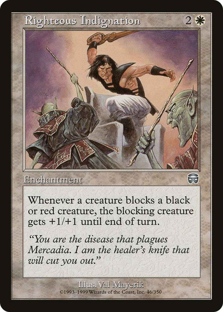 Righteous Indignation (MMQ-046) [Mercadian Masques] MTG Single Wizards of the Coast
