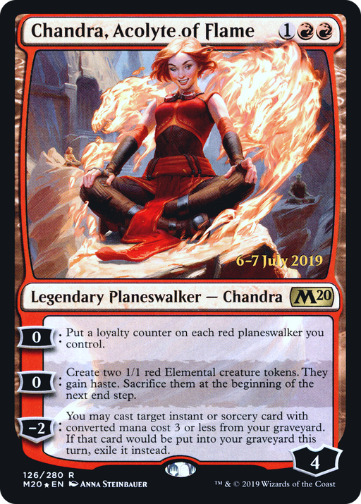Chandra, Acolyte of Flame (PRE-126) [Core Set 2020 Promos] Foil MTG Single Wizards of the Coast
