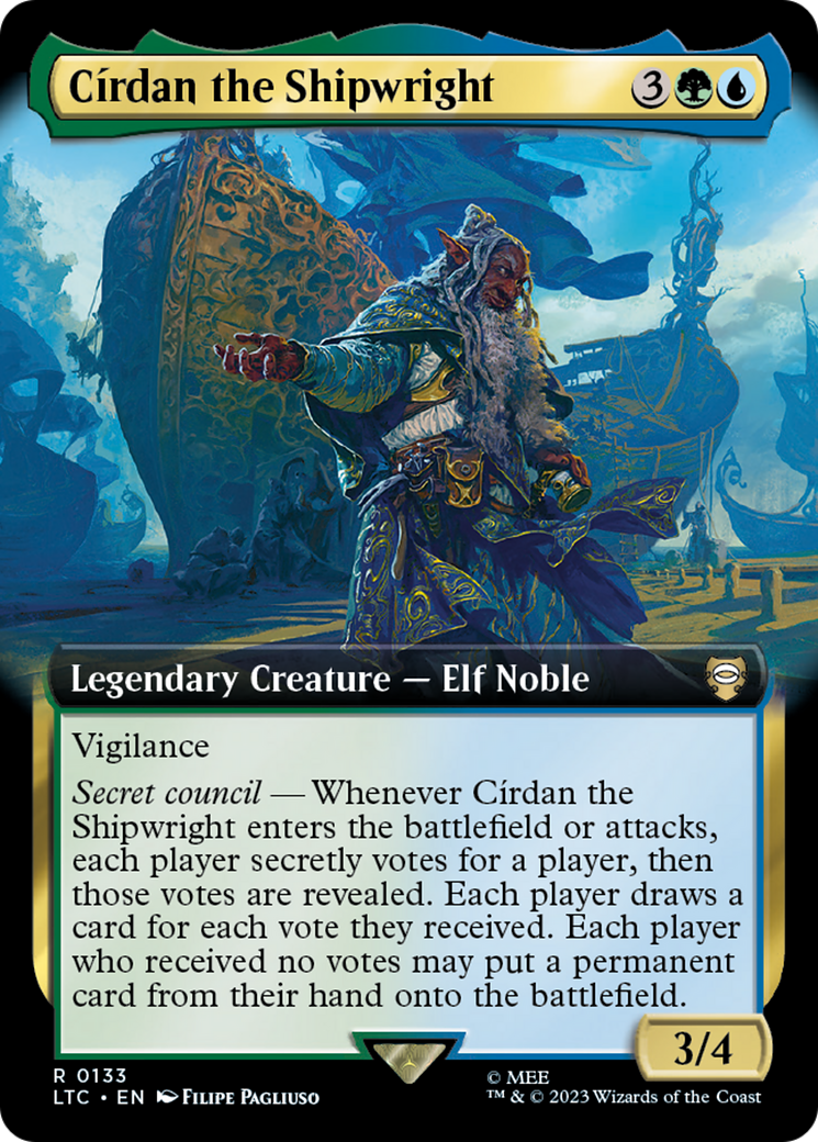 Círdan the Shipwright (LTC-133) [Tales of Middle-earth Commander] (Extended Art) Foil MTG Single Wizards of the Coast