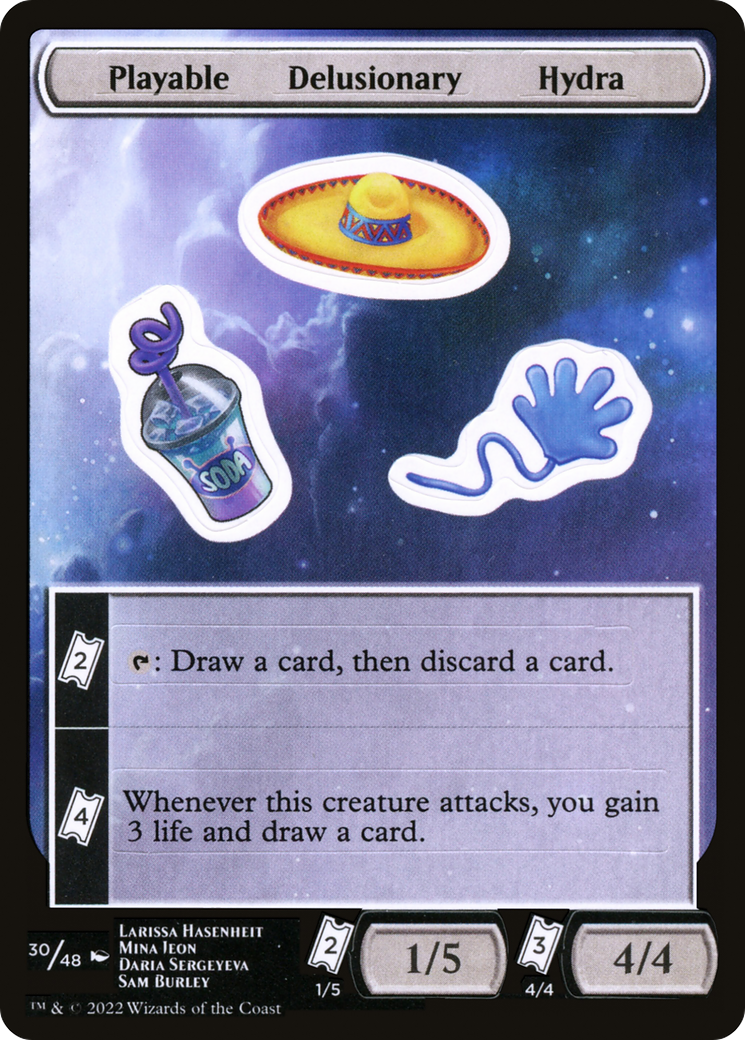Playable Delusionary Hydra (UNF-030) [Tokens] Unfinity Sticker Sheets MTG Single Wizards of the Coast