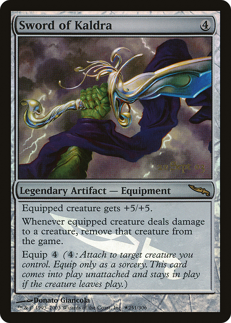 Sword of Kaldra (PRE-251) [Mirrodin Promos] Foil MTG Single Wizards of the Coast