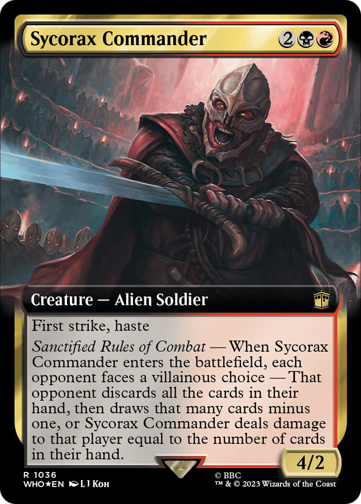 Sycorax Commander (WHO-1036) [Doctor Who] (Extended Art) Foil MTG Single Wizards of the Coast