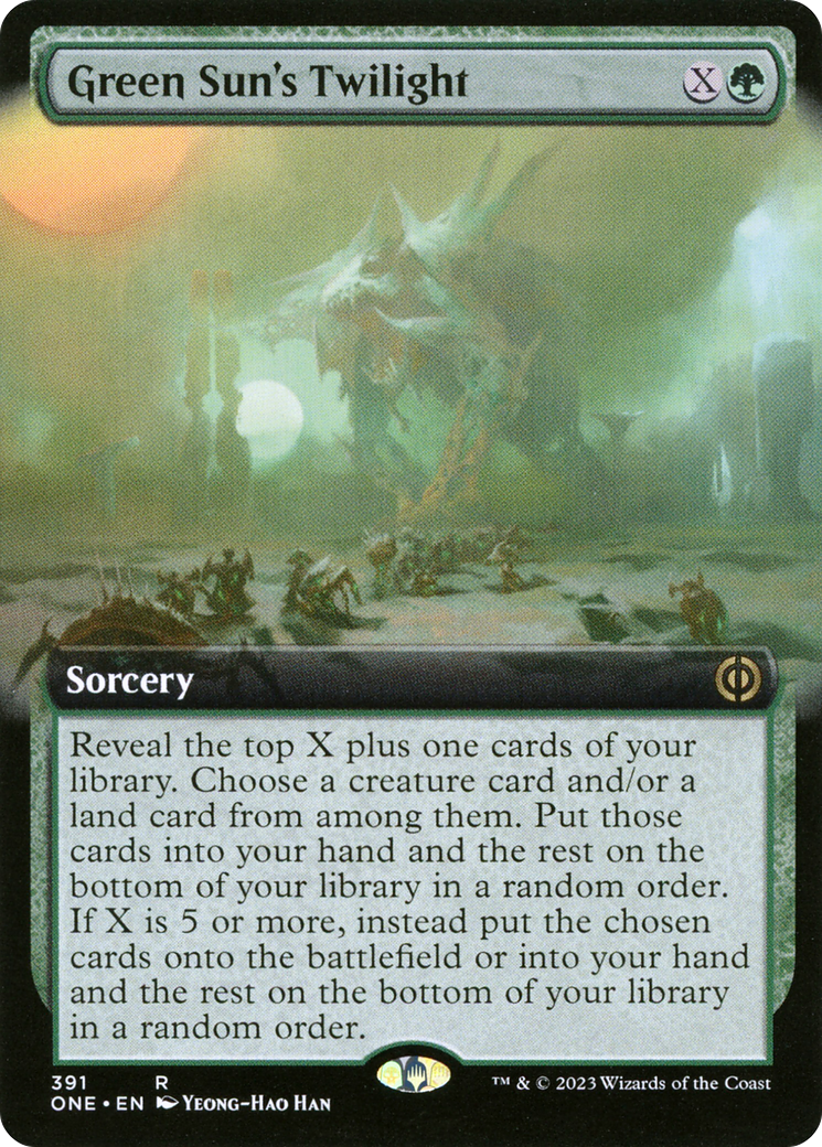 Green Sun's Twilight (ONE-391) [Phyrexia: All Will Be One] (Extended Art) Foil MTG Single Wizards of the Coast