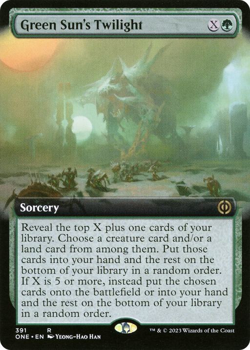 Green Sun's Twilight (ONE-391) [Phyrexia: All Will Be One] (Extended Art) MTG Single Wizards of the Coast