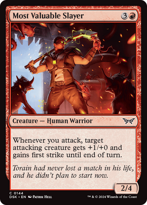 Most Valuable Slayer (DSK-144) [Duskmourn: House of Horror] Foil MTG Single Wizards of the Coast