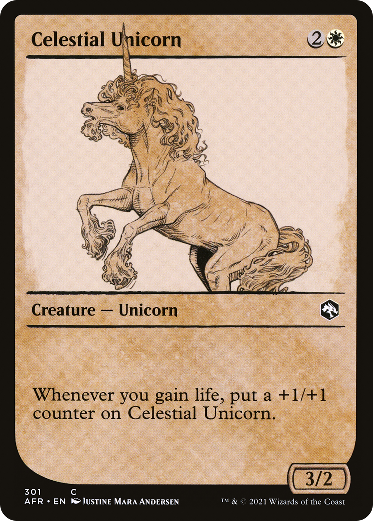 Celestial Unicorn (AFR-301) [Adventures in the Forgotten Realms] (Showcase) Foil MTG Single Wizards of the Coast