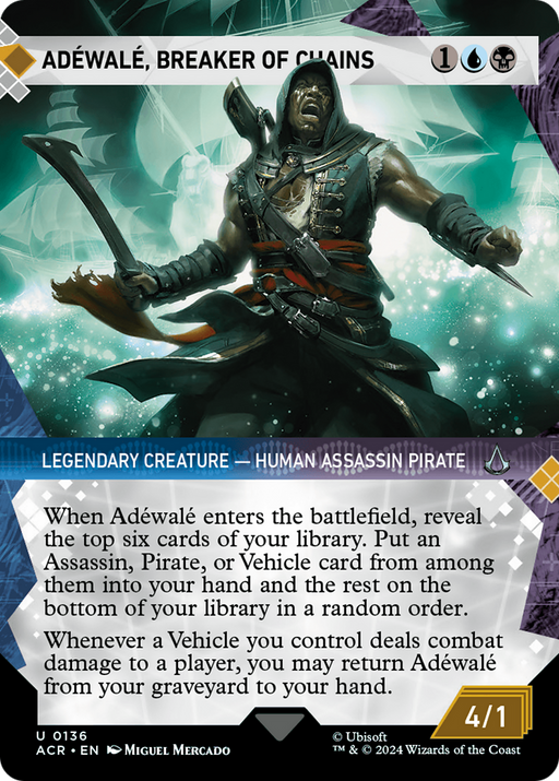Adewale, Breaker of Chains (ACR-136) [Assassin's Creed] (Showcase) (Borderless) MTG Single Wizards of the Coast