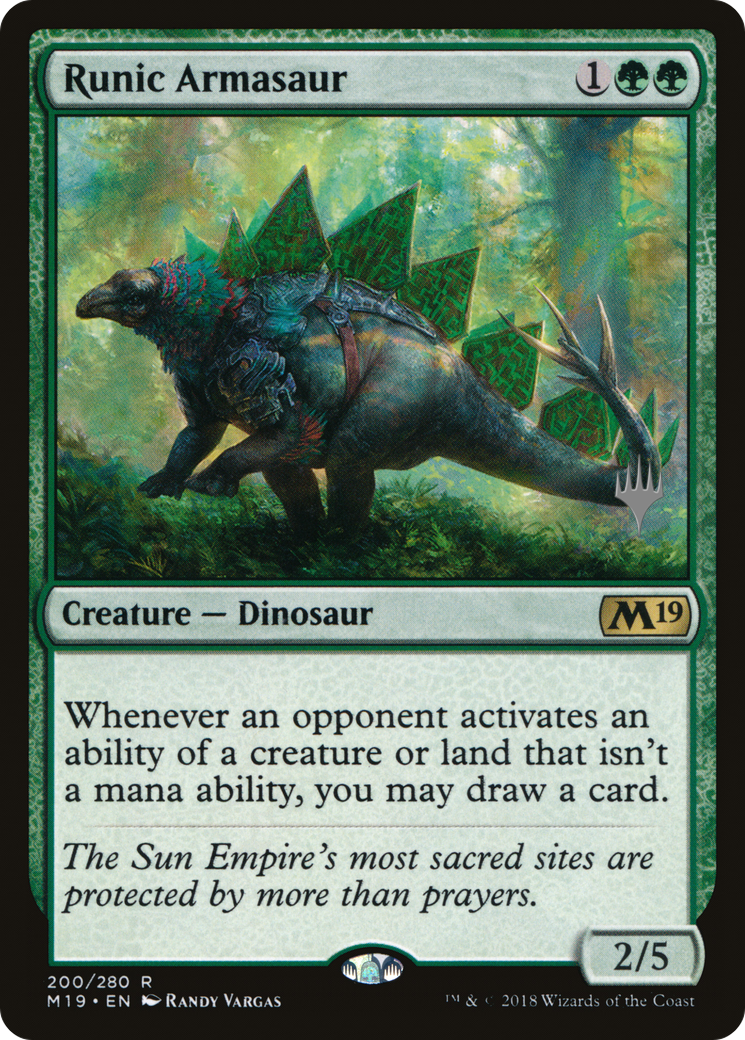 Runic Armasaur (PPIKO-200P) [Core Set 2019 Promos] Foil MTG Single Wizards of the Coast