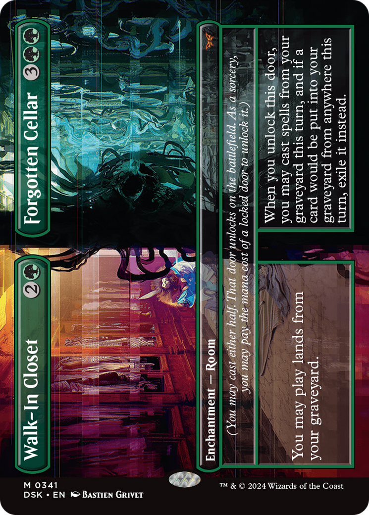 Walk-In Closet // Forgotten Cellar (DSK-341) [Duskmourn: House of Horror] (Borderless) Foil MTG Single Wizards of the Coast