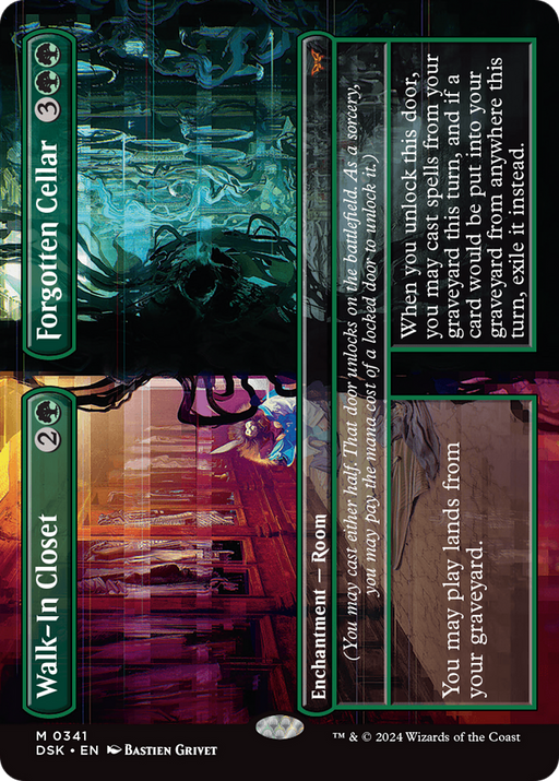 Walk-In Closet // Forgotten Cellar (DSK-341) [Duskmourn: House of Horror] (Borderless) Foil MTG Single Wizards of the Coast