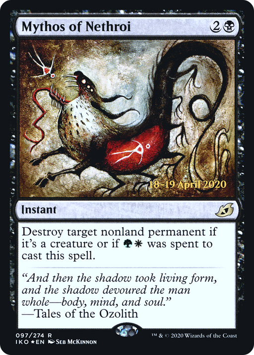Mythos of Nethroi (PRE-097) [Ikoria: Lair of Behemoths Promos] Foil MTG Single Wizards of the Coast