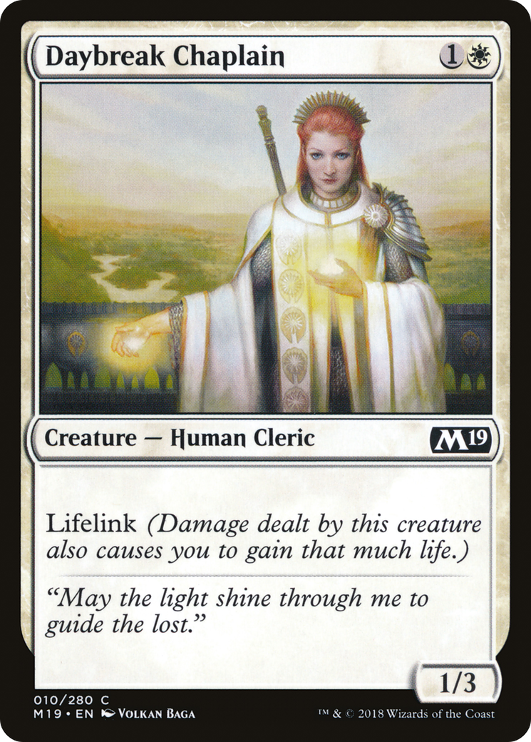 Daybreak Chaplain (M19-010) [Core Set 2019] MTG Single Wizards of the Coast