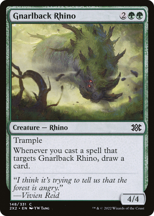 Gnarlback Rhino (2X2-148) [Double Masters 2022] Foil MTG Single Wizards of the Coast