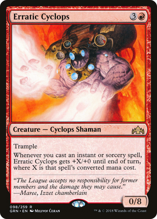Erratic Cyclops (GRN-098) [Guilds of Ravnica] MTG Single Wizards of the Coast