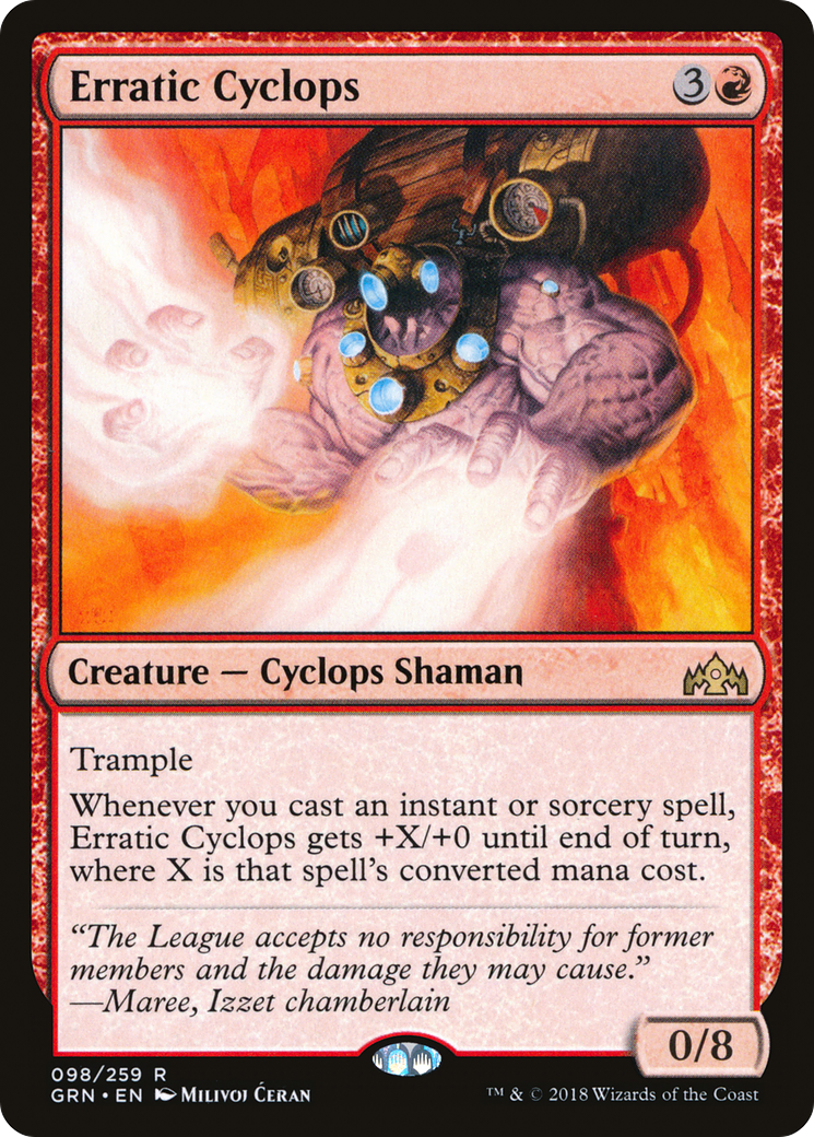 Erratic Cyclops (GRN-098) [Guilds of Ravnica] Foil MTG Single Wizards of the Coast