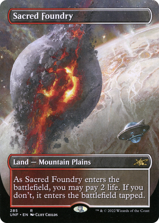 Sacred Foundry (UNF-285) [Unfinity] (Borderless) MTG Single Wizards of the Coast