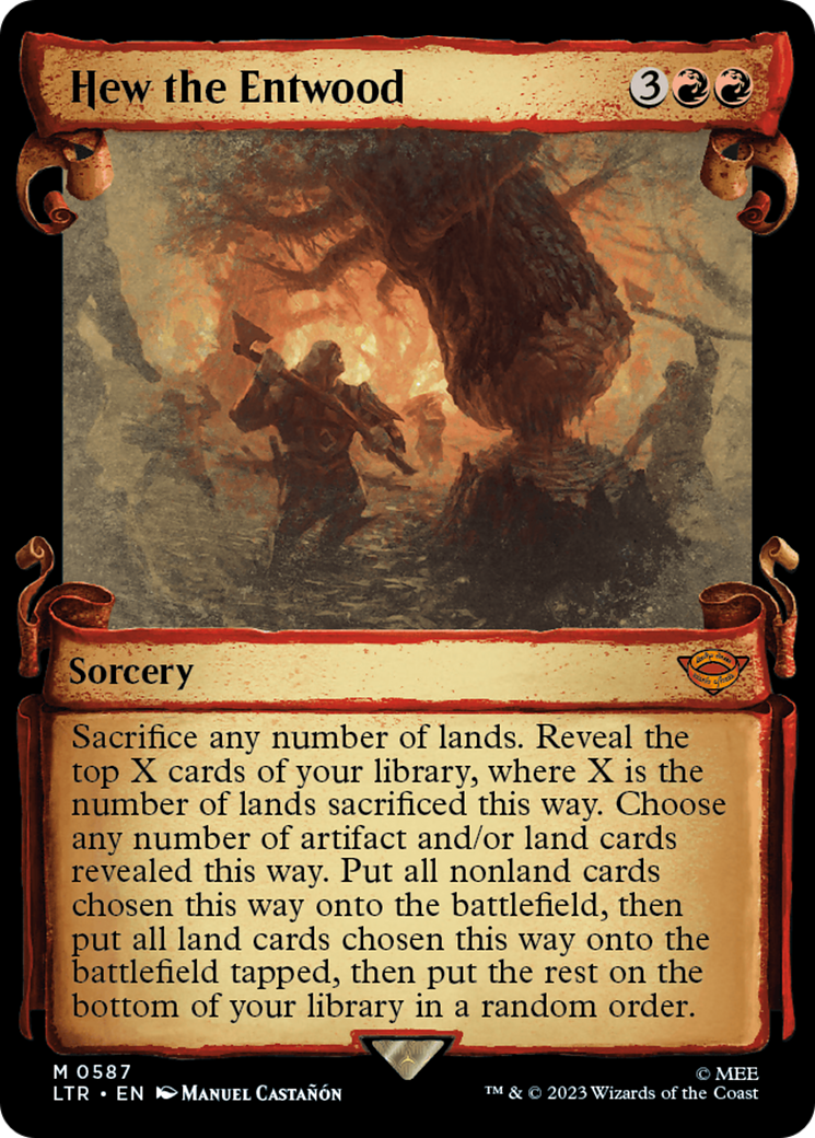 Hew the Entwood (Showcase Scrolls) (LTR-587) [The Lord of the Rings: Tales of Middle-earth] (Showcase) MTG Single Wizards of the Coast