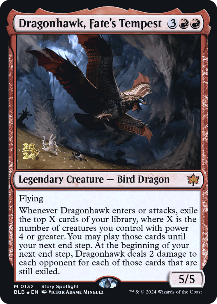 Dragonhawk, Fate's Tempest (PRE-132) [Bloomburrow Promos] Foil MTG Single Wizards of the Coast