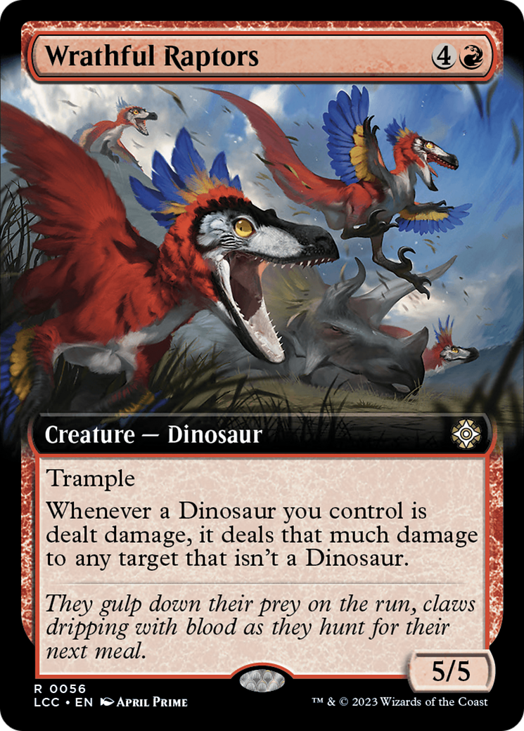 Wrathful Raptors (LCC-056) [The Lost Caverns of Ixalan Commander] (Extended Art) MTG Single Magic: The Gathering