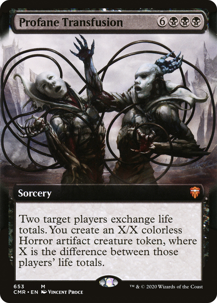 Profane Transfusion (CMR-653) [Commander Legends] (Extended Art) MTG Single Wizards of the Coast