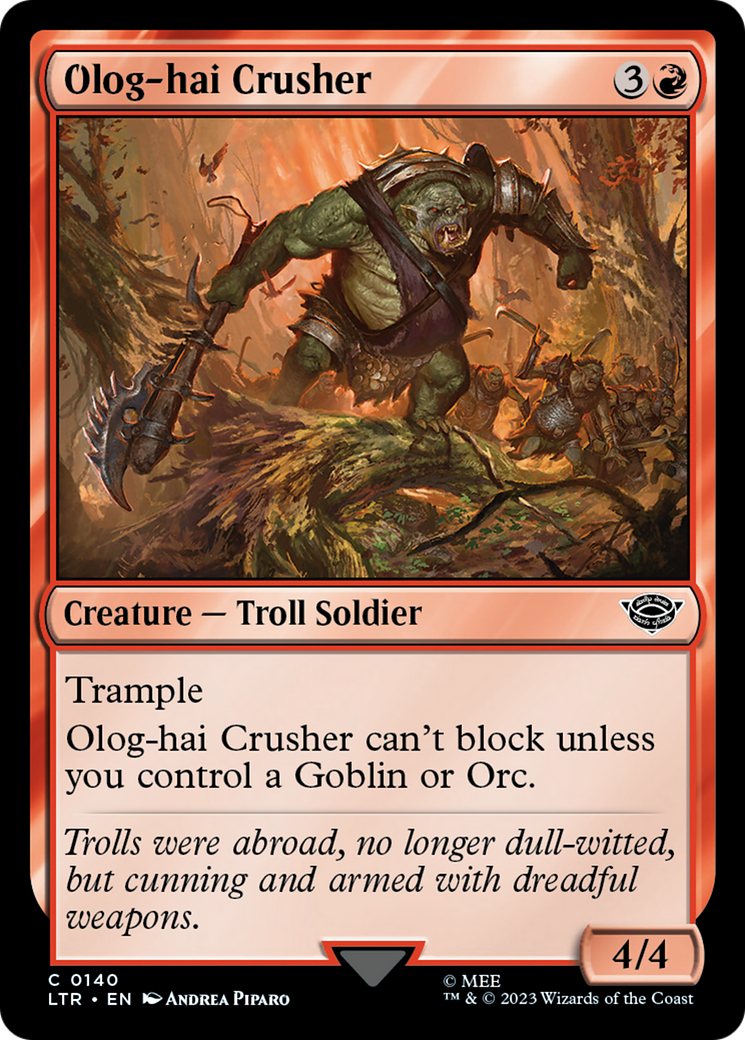 Olog-Hai Crusher (LTR-140) [The Lord of the Rings: Tales of Middle-earth] Foil MTG Single Wizards of the Coast