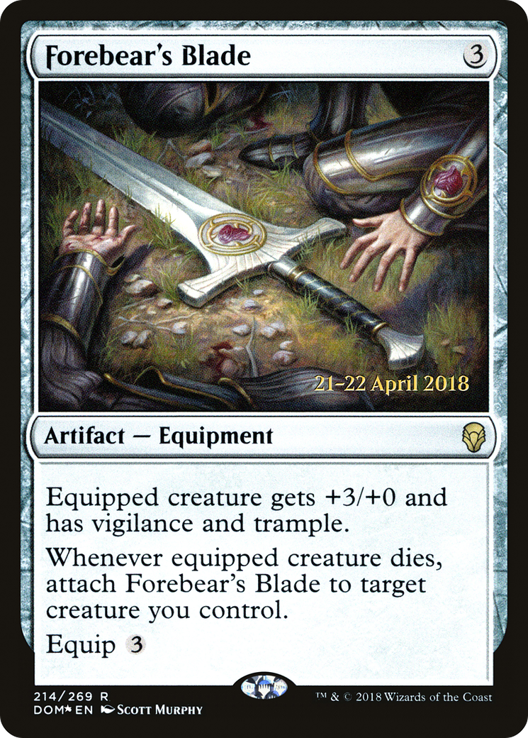 Forebear's Blade (PRE-214) [Dominaria Promos] Foil MTG Single Wizards of the Coast