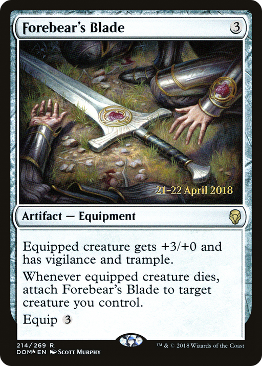 Forebear's Blade (PRE-214) [Dominaria Promos] Foil MTG Single Wizards of the Coast