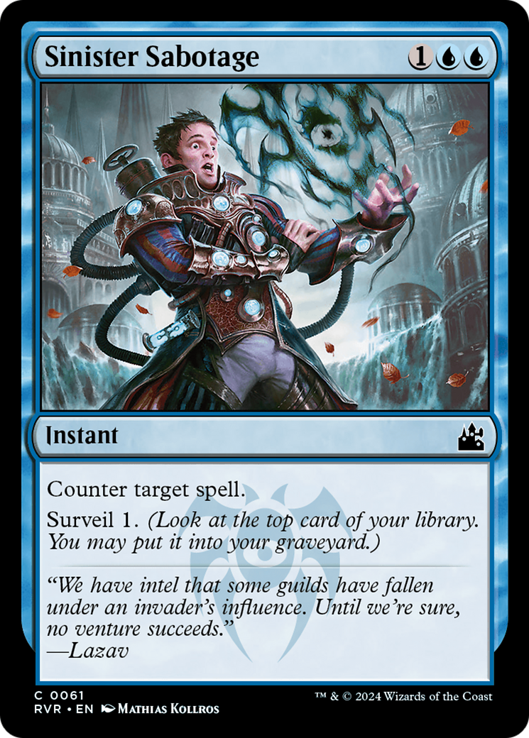 Sinister Sabotage (RVR-061) [Ravnica Remastered] Foil MTG Single Wizards of the Coast
