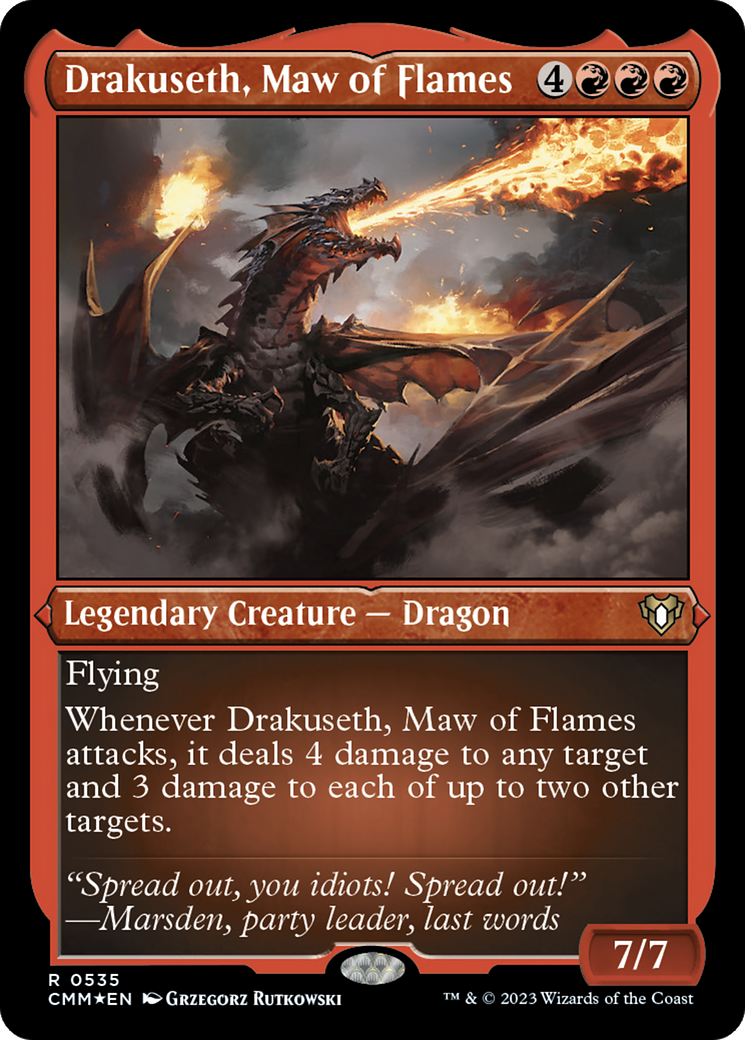 Drakuseth, Maw of Flames (CMM-535) [Commander Masters] Etched Foil MTG Single Wizards of the Coast