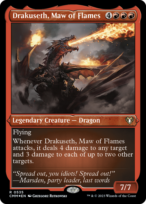 Drakuseth, Maw of Flames (CMM-535) [Commander Masters] Etched Foil MTG Single Wizards of the Coast
