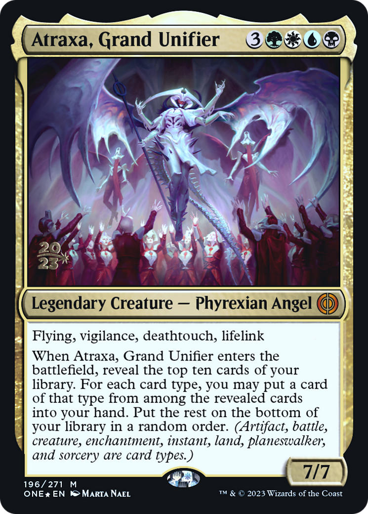 Atraxa, Grand Unifier (PRE-196) [Phyrexia: All Will Be One Promos] Foil MTG Single Wizards of the Coast
