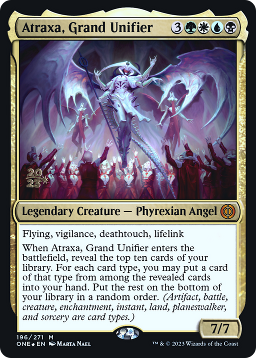 Atraxa, Grand Unifier (PRE-196) [Phyrexia: All Will Be One Promos] Foil MTG Single Wizards of the Coast