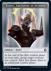 Wolf // Zariel, Archduke of Avernus Emblem Double-Sided Token [Dungeons & Dragons: Adventures in the Forgotten Realms Tokens] MTG Single Magic: The Gathering   