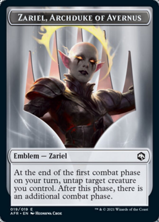 Zariel, Archduke of Avernus Emblem [Dungeons & Dragons: Adventures in the Forgotten Realms Tokens] MTG Single Magic: The Gathering   
