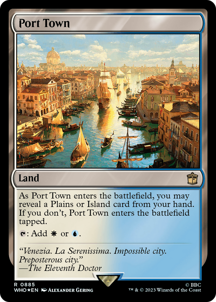 Port Town (Surge Foil) (WHO-885) [Doctor Who] Foil MTG Single Wizards of the Coast