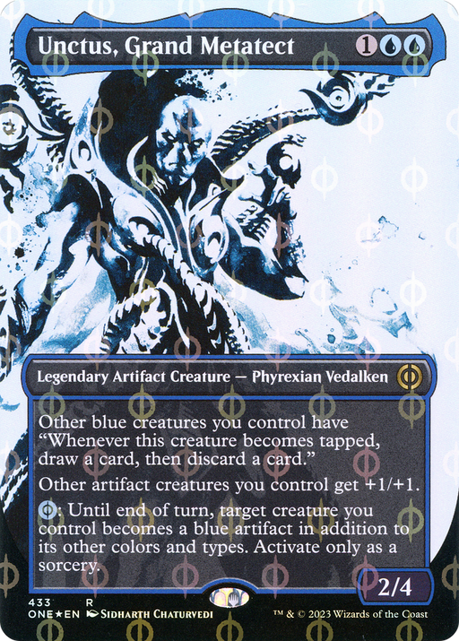 Unctus, Grand Metatect (Step-and-Compleat Foil) (ONE-433) [Phyrexia: All Will Be One] (Showcase) (Borderless) Foil MTG Single Wizards of the Coast