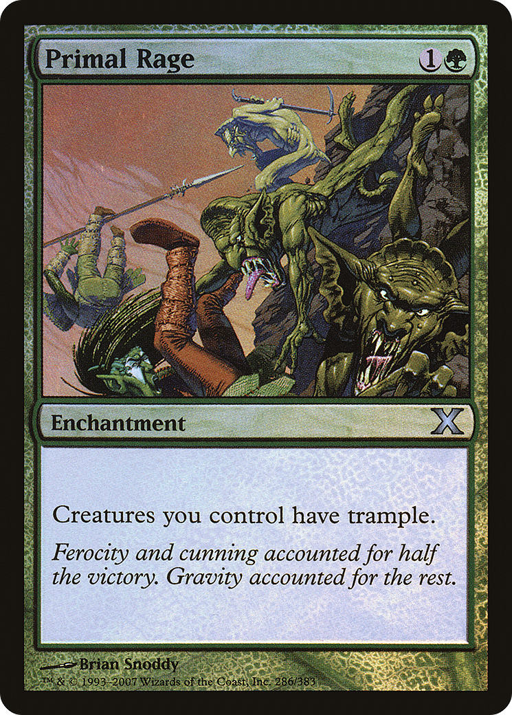 Primal Rage (10E-286★) [Tenth Edition] Foil MTG Single Wizards of the Coast