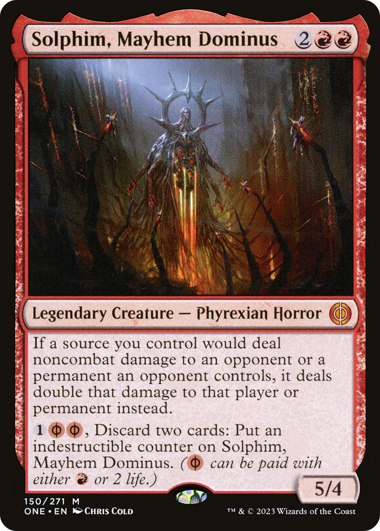 Solphim, Mayhem Dominus (ONE-150) [Phyrexia: All Will Be One] Foil MTG Single Wizards of the Coast