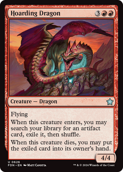 Hoarding Dragon (FDN-626) [Foundations] MTG Single Wizards of the Coast