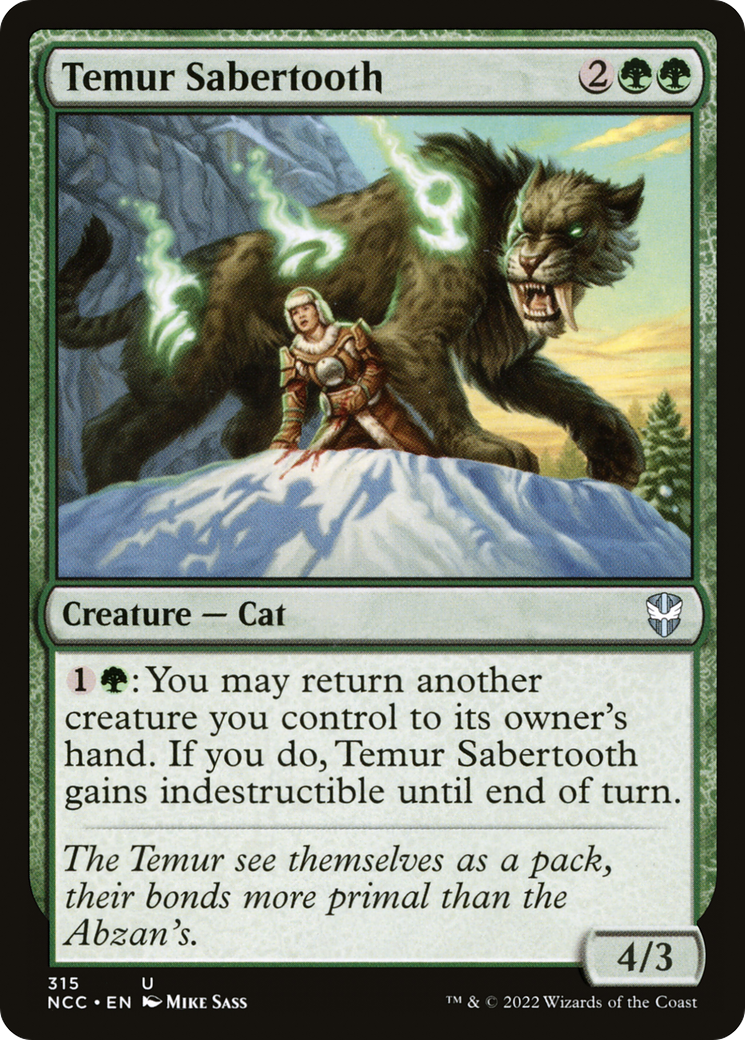 Temur Sabertooth (NCC-315) [New Capenna Commander] MTG Single Wizards of the Coast