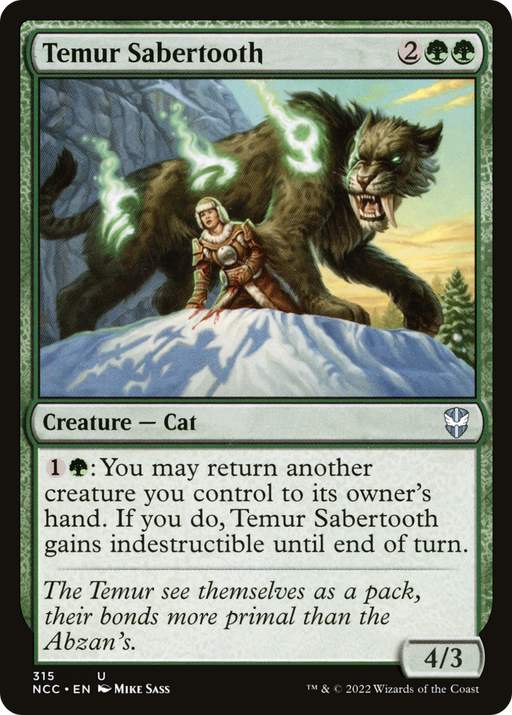 Temur Sabertooth (NCC-315) [New Capenna Commander] MTG Single Wizards of the Coast