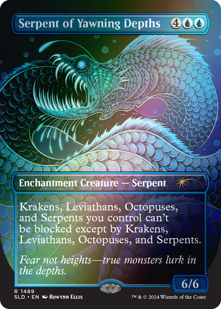 Serpent of Yawning Depths (SLD-1489★) [Secret Lair] Drop (Borderless) Foil MTG Single Wizards of the Coast