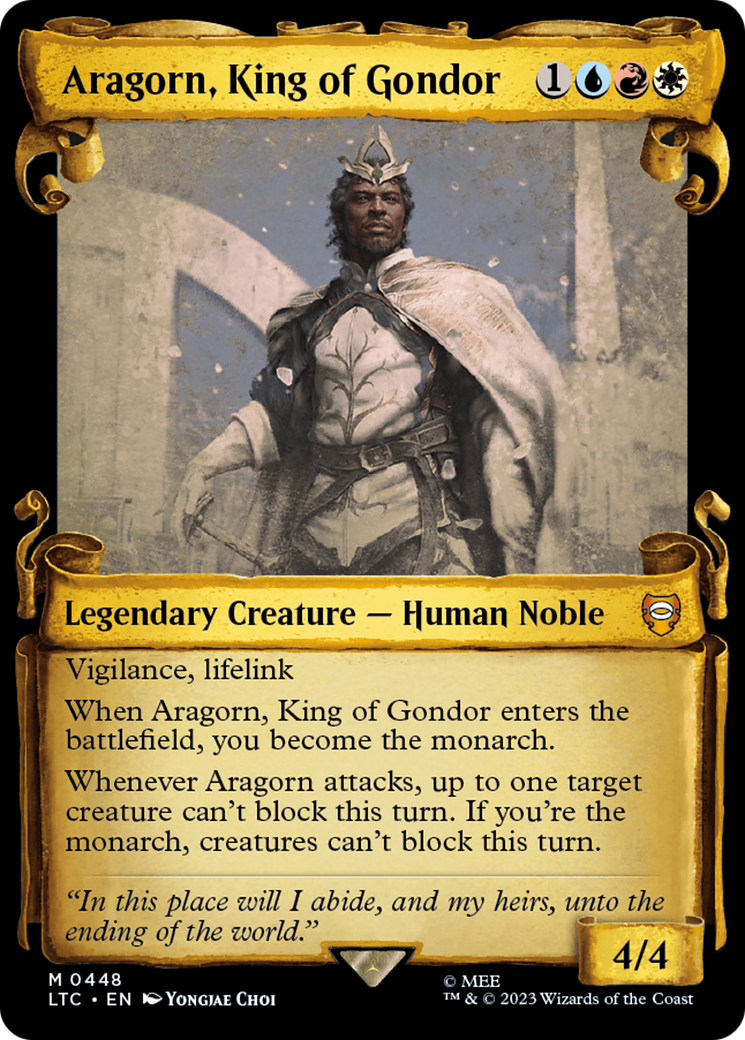 Aragorn, King of Gondor (Showcase Scrolls) (LTC-448) [Tales of Middle-earth Commander] (Showcase) MTG Single Wizards of the Coast